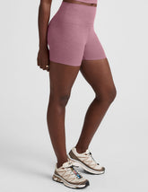 pink high-waisted 3" inseam biker shorts.